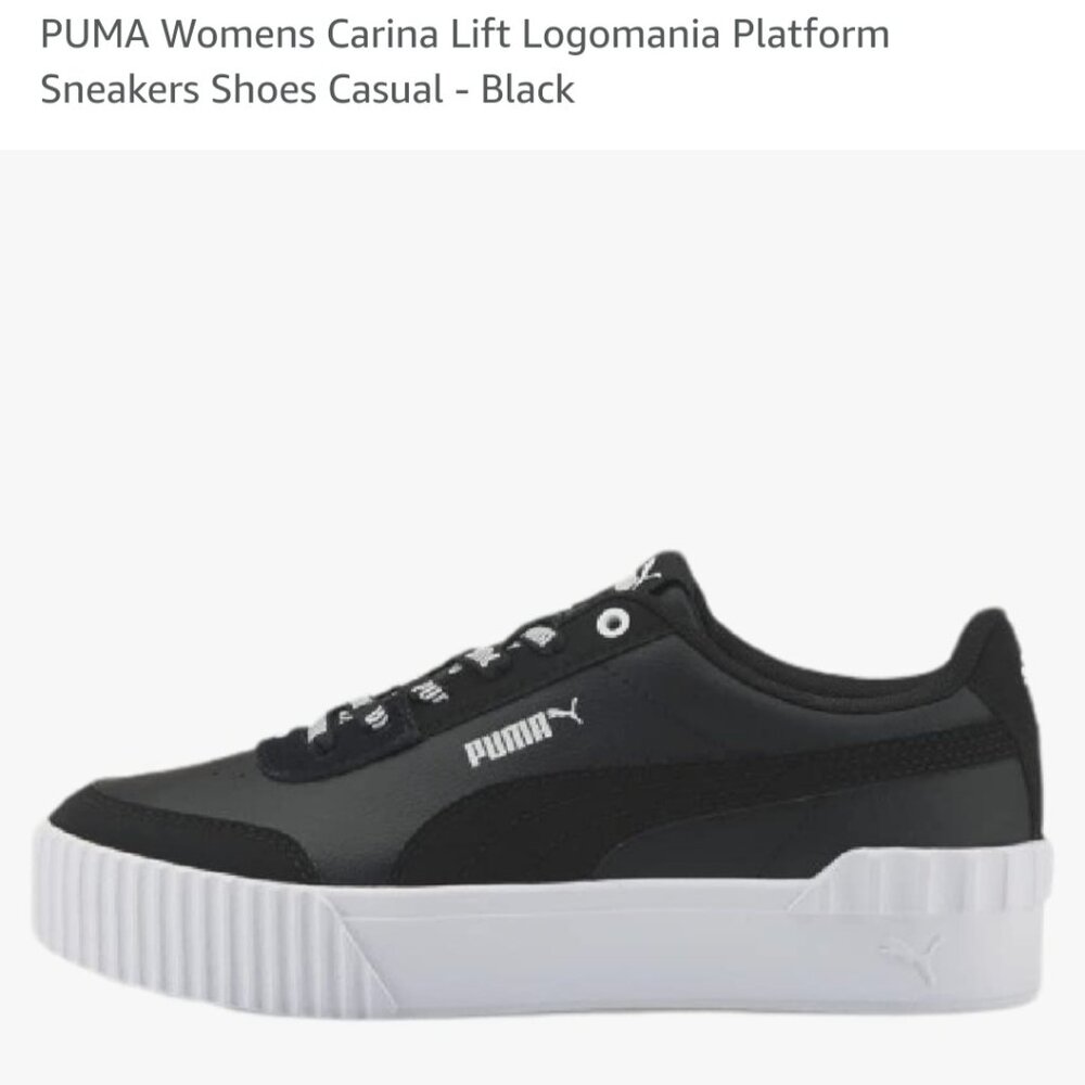 Puman Womans Carina Lift Logomania Platform Sneaker.